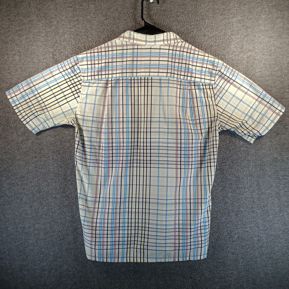 Patagonia Puckerware Shirt Men S Blue Black Purple Plaid Seersucker Button Up SS - Picture 7 of 11